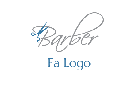 barber logo with scissors