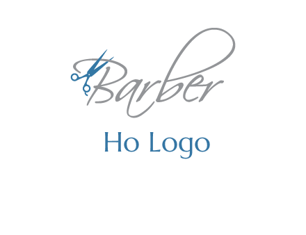 barber logo with scissors