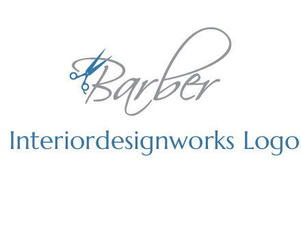 barber logo with scissors