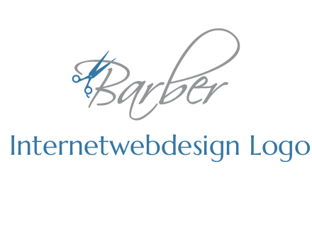 barber logo with scissors