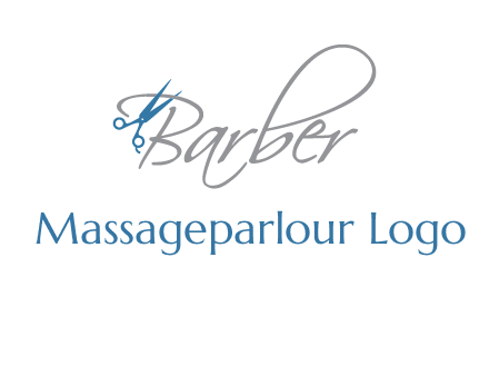 barber logo with scissors