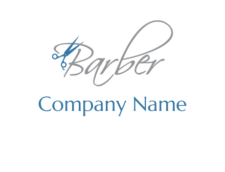 barber logo with scissors