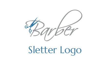 barber logo with scissors