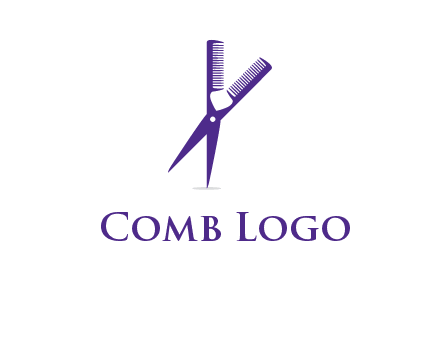 comb and scissors barber logo