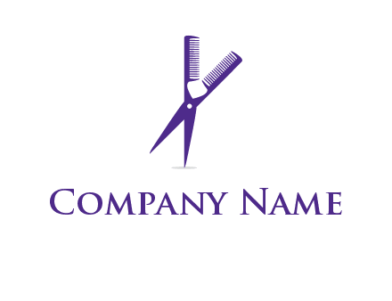 comb and scissors barber logo