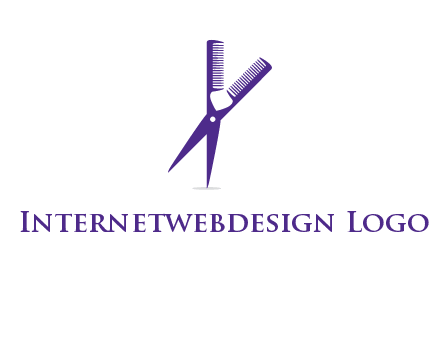 comb and scissors barber logo