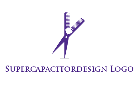 comb and scissors barber logo