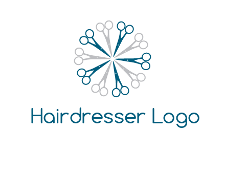 scissors in a circle barber logo