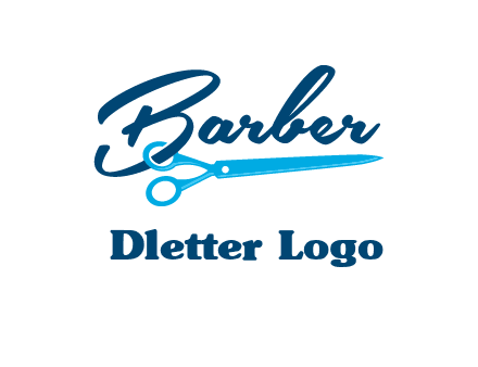 scissor entwined with barber logo