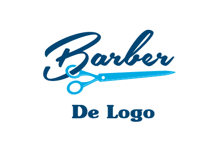 scissor entwined with barber logo