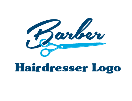 scissor entwined with barber logo