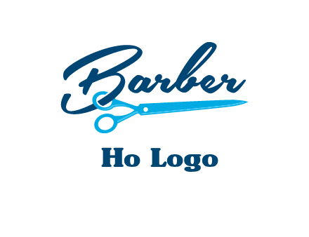 scissor entwined with barber logo