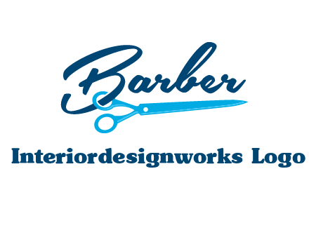 scissor entwined with barber logo