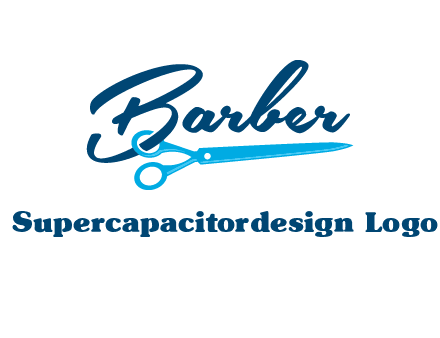 scissor entwined with barber logo