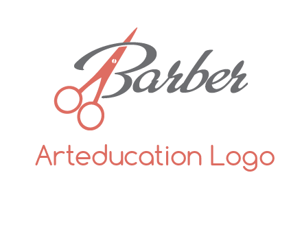 scissors in barber logo