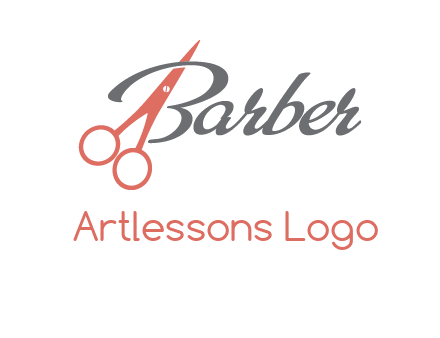 scissors in barber logo