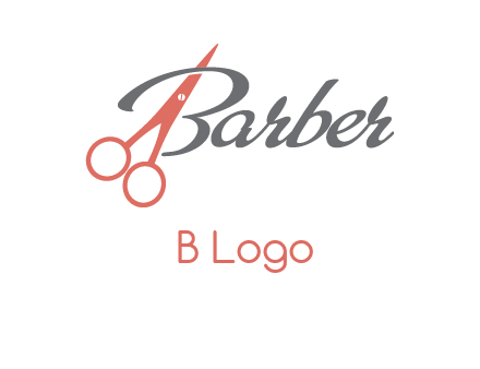 scissors in barber logo