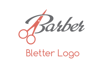 scissors in barber logo