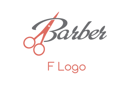 scissors in barber logo