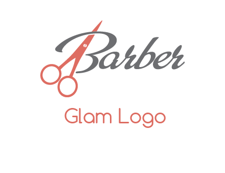 scissors in barber logo