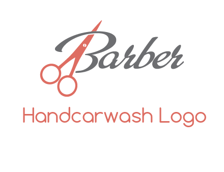 scissors in barber logo