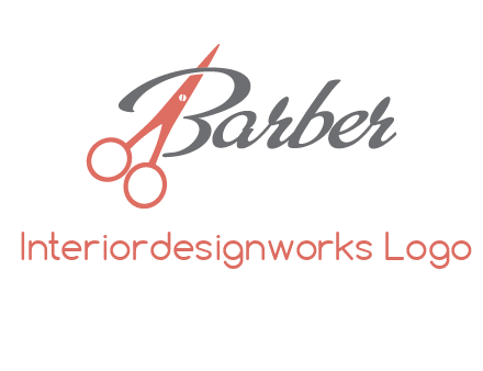 scissors in barber logo