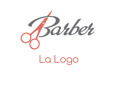 scissors in barber logo