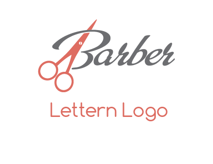 scissors in barber logo