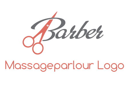 scissors in barber logo