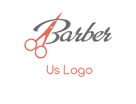 scissors in barber logo