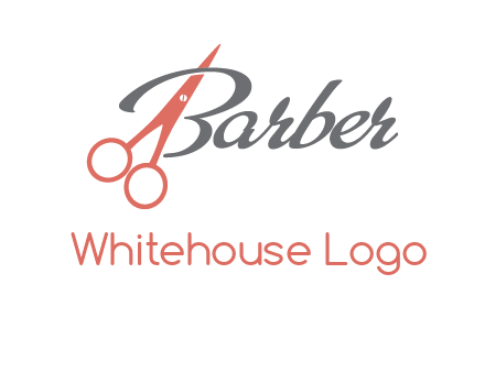 scissors in barber logo