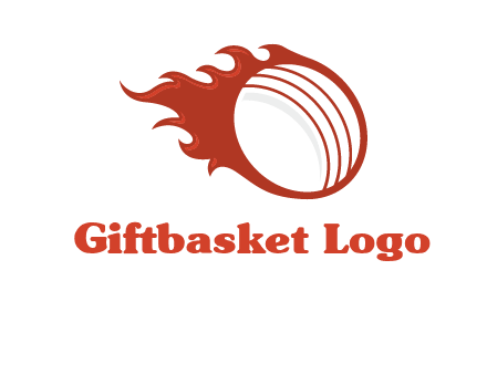 cricket ball fire sports logo