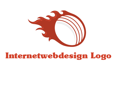 cricket ball fire sports logo