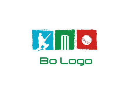 batsman wicket ball sports logo