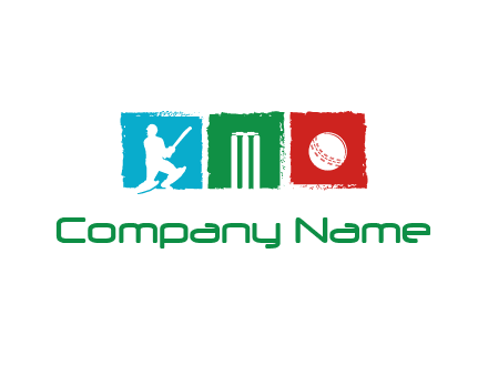 batsman wicket ball sports logo