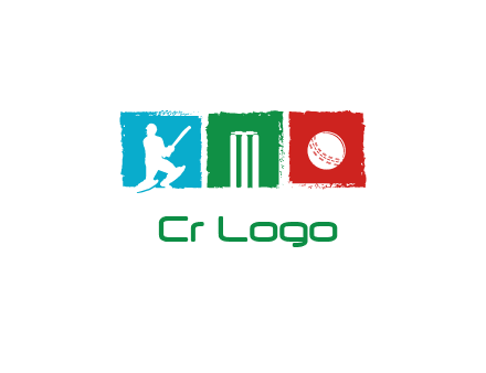 batsman wicket ball sports logo