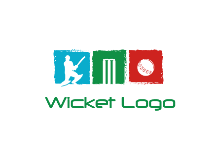 batsman wicket ball sports logo