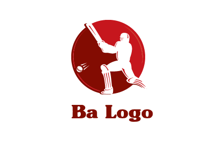 batsman in circle sports logo