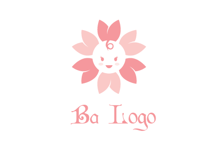 flower with a child face logo