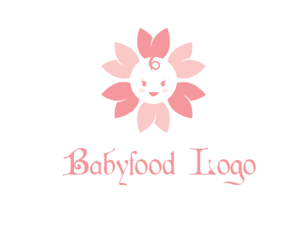 flower with a child face logo