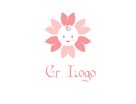 flower with a child face logo