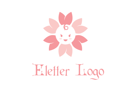 flower with a child face logo