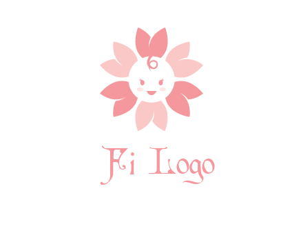 flower with a child face logo