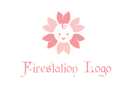 flower with a child face logo