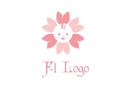 flower with a child face logo