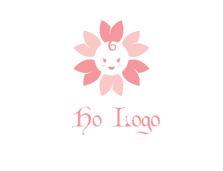 flower with a child face logo