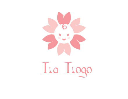 flower with a child face logo