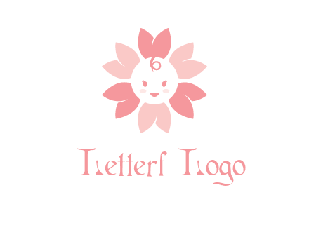 flower with a child face logo