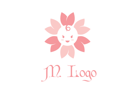 flower with a child face logo