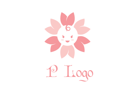 flower with a child face logo